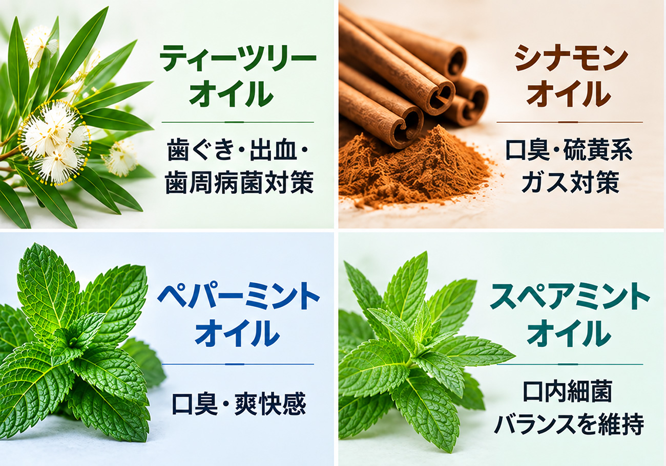 4種のエッセンシャルオイル