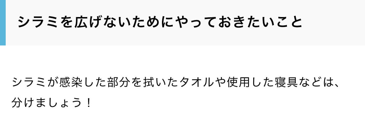 シラミを広げないためにやっておきたいこと