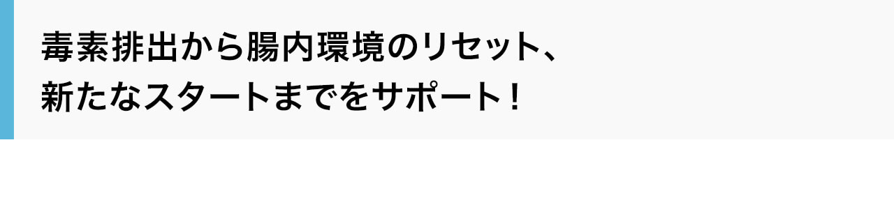 毒素排出から腸内環境のリセット