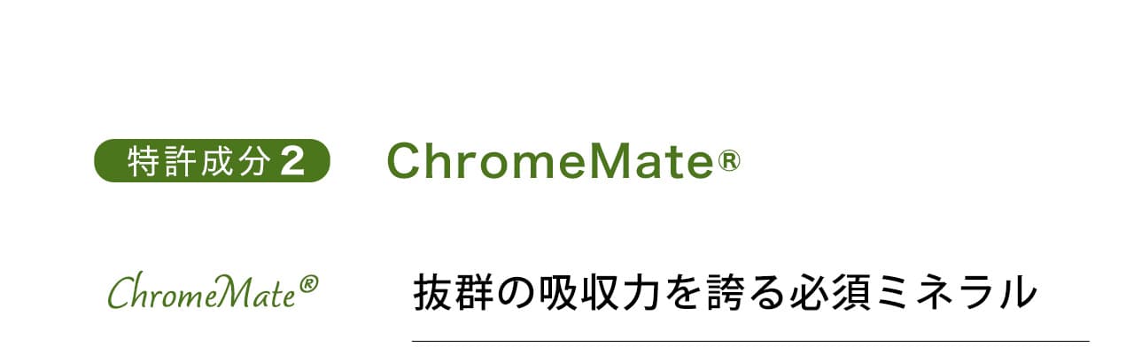 ChromeMate抜群の吸収力を誇る必須ミネラル