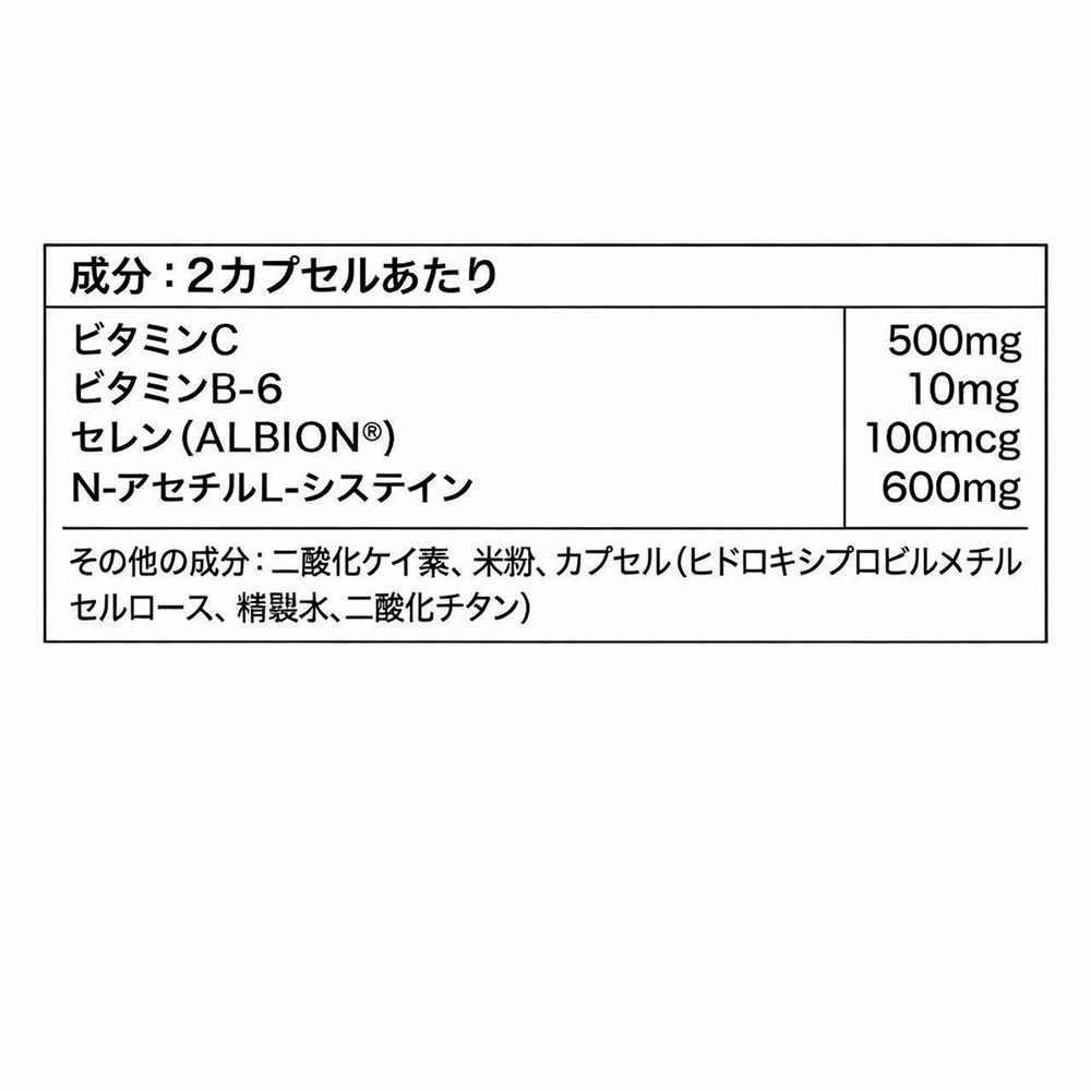 日本語の成分表